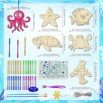 10 Pcs Sea Animal Wind Chimes for Kids, Ocean Animal Wind Chimes for Girls Boys, Art and Crafts Wooden Garden Indoor Outdoor Summer Decor