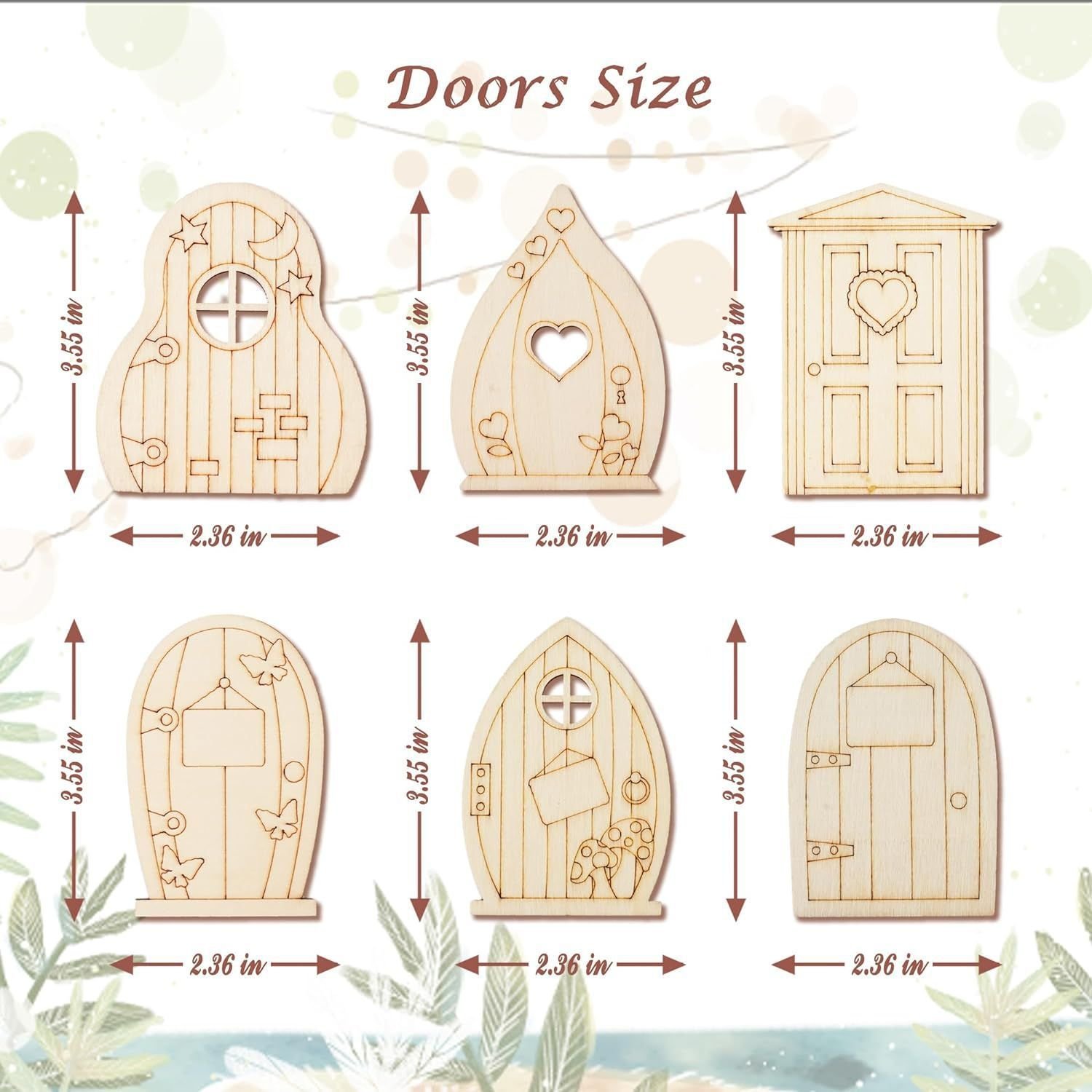 Unpainted Mini Wooden Fairy House Door Craft Blank Christmas Dollhouse Party Decorations for Easter Outdoor Fairy Doors Trees Unpainted Mini Wooden Fairy House Door Craft Blank Christmas Dollhouse Party Decorations for Easter Outdoor Fairy Doors Trees - Image 1