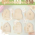 Christmas Decoration Supplies DIY Wooden Dollhouse Door Unfinished Wood Mini Tooth Miniature Elf fairy Tale Door for Crafts