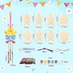 8 Pack Chick Wind Chime Kit for Kids Make You Own Easter Chick Wind Chimes DIY Coloring Wooden Easter Craft for Girls Boys for Easter Hanging Ornaments Easter Party Decoration