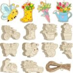 Hand-Painted Flowers Wooden Ornaments for Home Decoration Wood Crafts Wall Signs with Carving Plaque Model Painting Patterns
