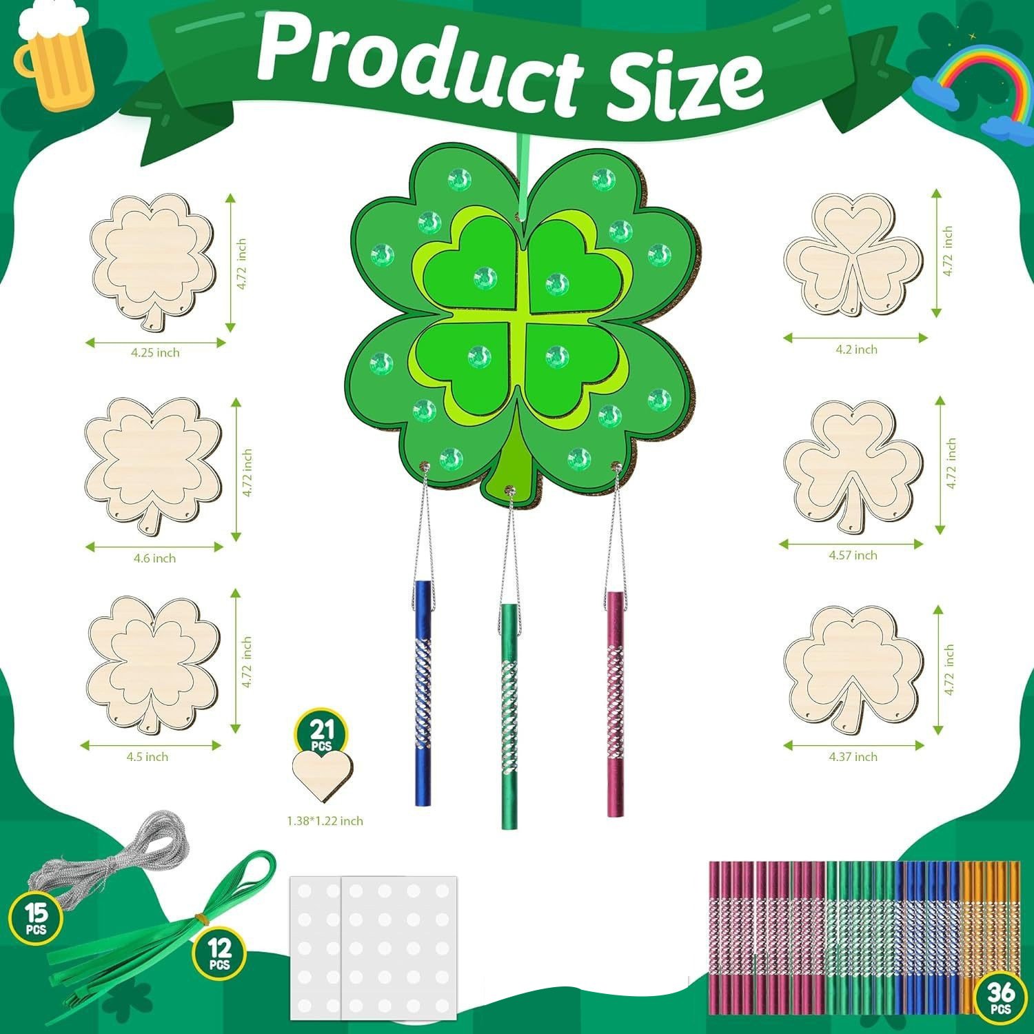 Patrick's Day Shamrock Hanging Swirls Green Patterned Lucky Clover Ceiling Spiral Streamer Ornaments for Irish Party Home Wall Decoration Patrick's Day Shamrock Hanging Swirls Green Patterned Lucky Clover Ceiling Spiral Streamer Ornaments for Irish Party Home Wall Decoration - Image 1