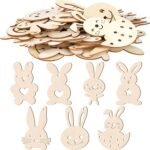 Children's DIY Wooden Crafts Hand-Drawn Egg Pendant for Easter Party for Home Decor & Tableware Decoration