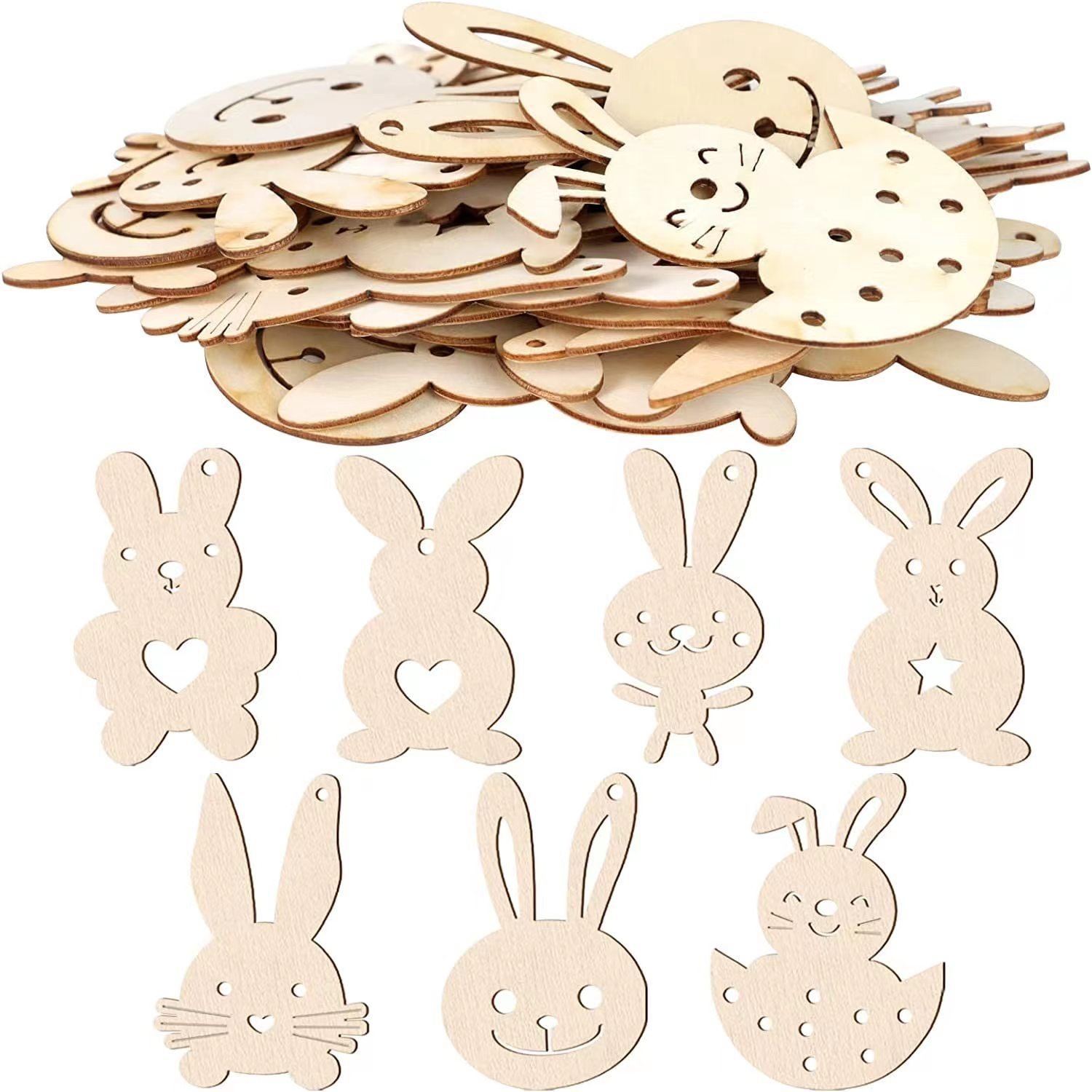 Children's DIY Wooden Crafts Hand-Drawn Egg Pendant for Easter Party for Home Decor & Tableware Decoration Children's DIY Wooden Crafts Hand-Drawn Egg Pendant for Easter Party for Home Decor & Tableware Decoration - Image 1
