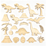 Hot Sell Dinosaurs Customized Wood Crafts Pine Chips DIY Handcrafted Accessories for Home Decoration
