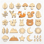 26pcs Unfinished Wooden Hanging Woodland Animal Ornaments Children DIY Colorful Painted Wood Hanging Decorations for Christmas