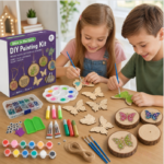 Kids Wooden Painting Kit Glow in the Dark Arts & Crafts Gifts Creative Art