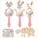 Fairy Series DIY Wooden Craft Painting Kit for Kids Handheld Mirror & Creative Art Toy Wall Sign & Decorative Handicraft
