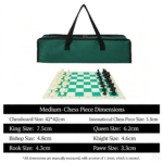 Outdoor Chess Tournament Set Portable Leather Chessboard 3 Sizes Chess and Card Entertainment - Image 6
