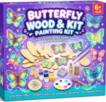 Diy Wood Slice Craft Activities Kits Glow in the Dark Wooden Drawing Toys for Kids Educational Gift
