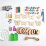 Butterfly Art Wooden and Rock Painting Kit Glow in the Dark Arts and Crafts for Kids Ages 3Creative Activities Birthday - Image 2