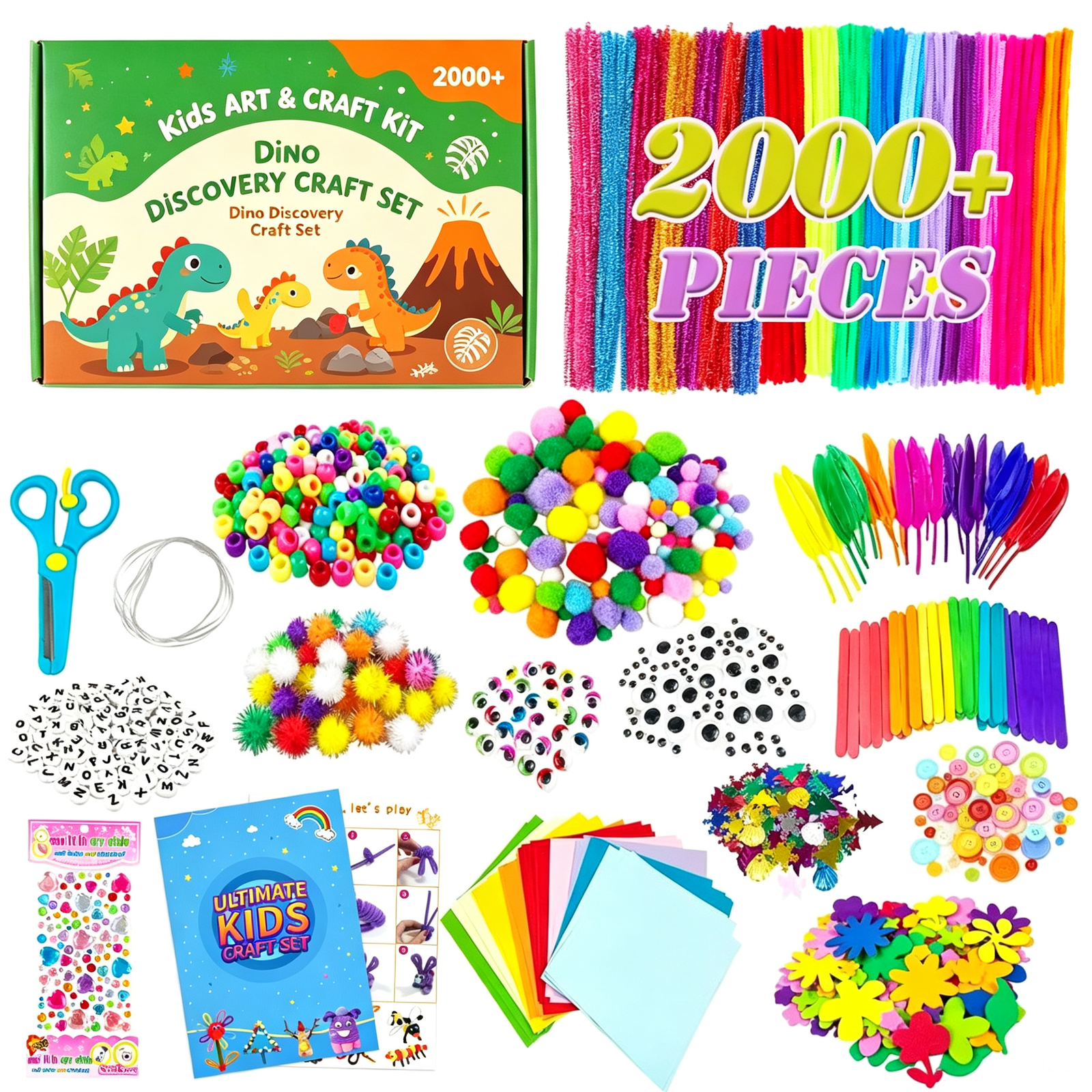 Eco-friendly Glitter Pom Poms Craft DIY Kit Kids Toys Educational Art Crafts for Home Projects (2) Eco-friendly Glitter Pom Poms Craft DIY Kit Kids Toys Educational Art Crafts for Home Projects - Image 1