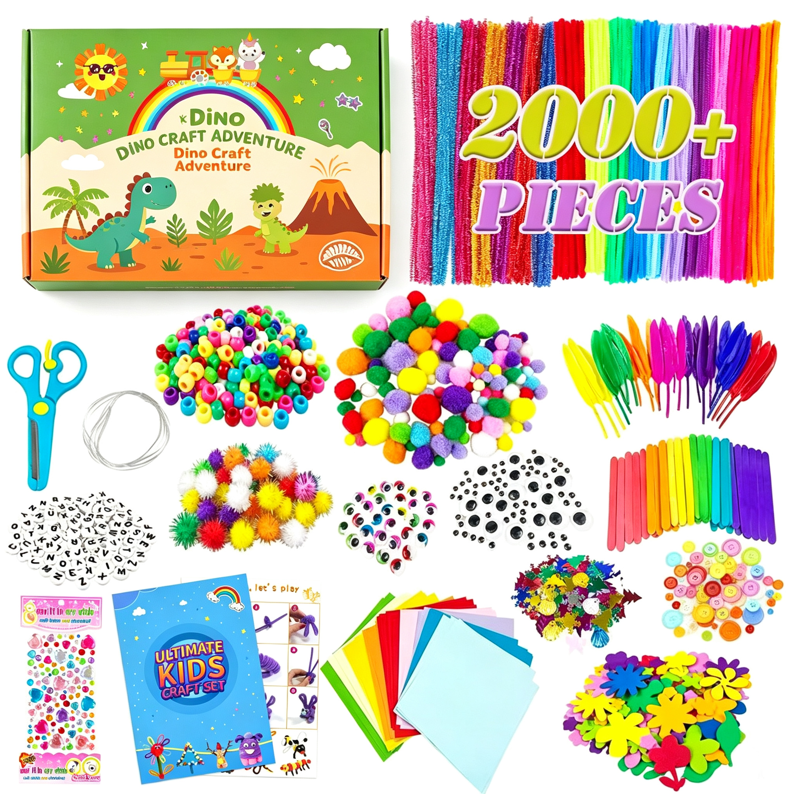 Eco-friendly Glitter Pom Poms Craft DIY Kit Kids Toys Educational Art Crafts for Home Projects Eco-friendly Glitter Pom Poms Craft DIY Kit Kids Toys Educational Art Crafts for Home Projects - Image 1